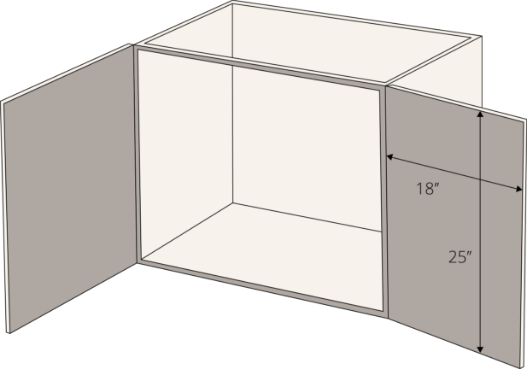 Diagram of measuring the back of an existing door