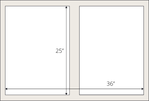 Diagram of measuring a double door opening