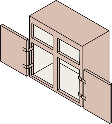 Illustration of a framed cabinet